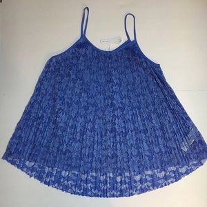 New ZARA Women’s Blue Spaghetti Strap Lace Top